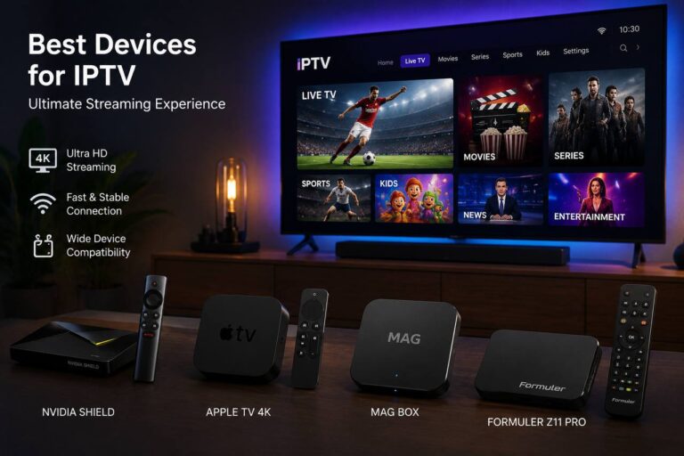Best device for IPTV featuring a powerful 4K streaming player, smart TV compatibility, ultra HD video quality, fast WiFi connection, reliable media streaming, home entertainment system, live TV, movies, sports, and premium streaming performance.