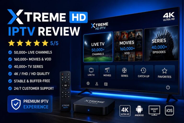 Xtreme HD IPTV Review 2026 – Features, Pricing, Channels, Performance & 4K Streaming Quality.